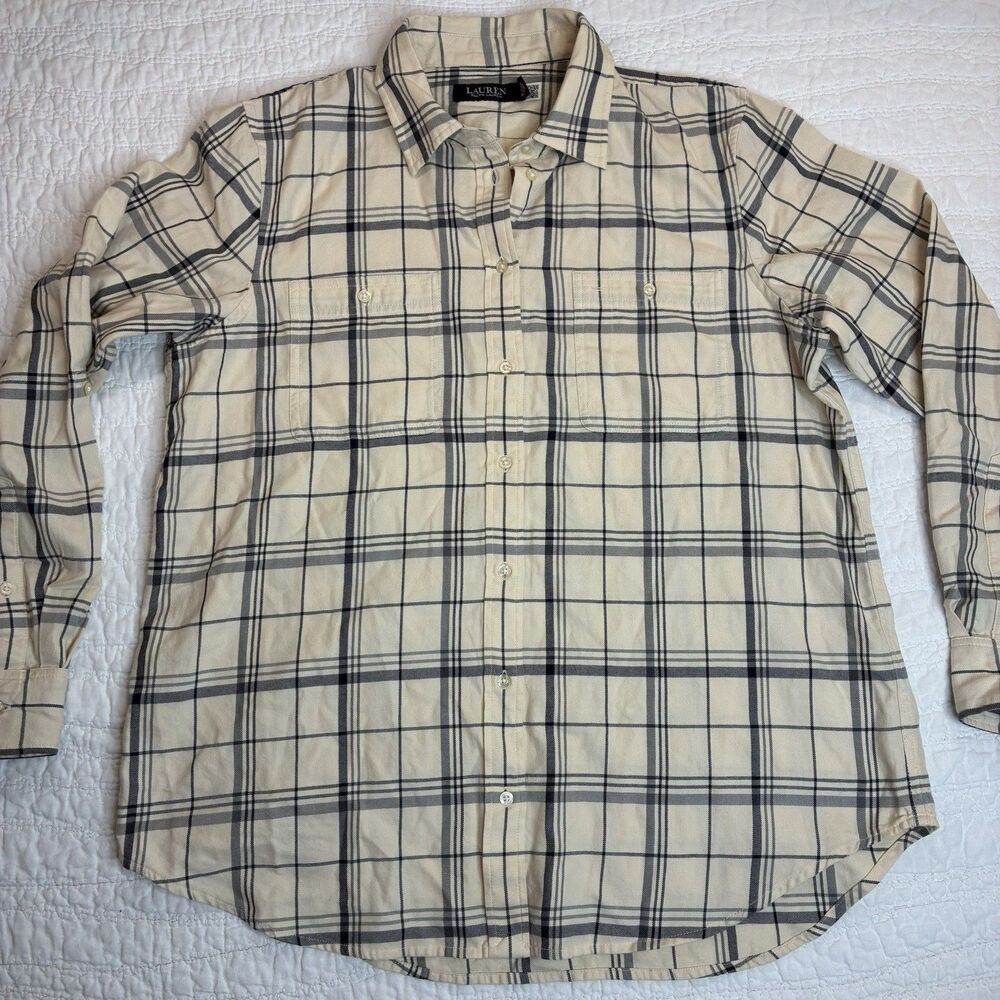 Lauren Ralph Lauren black label womens button shirt Sz XL 100%‎ cotton capsule
